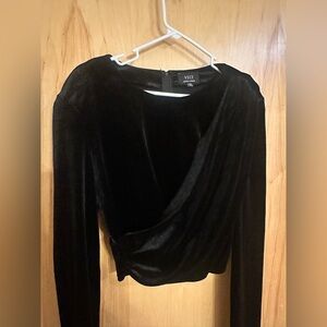 Vici Luxe Black Velvet Blouse